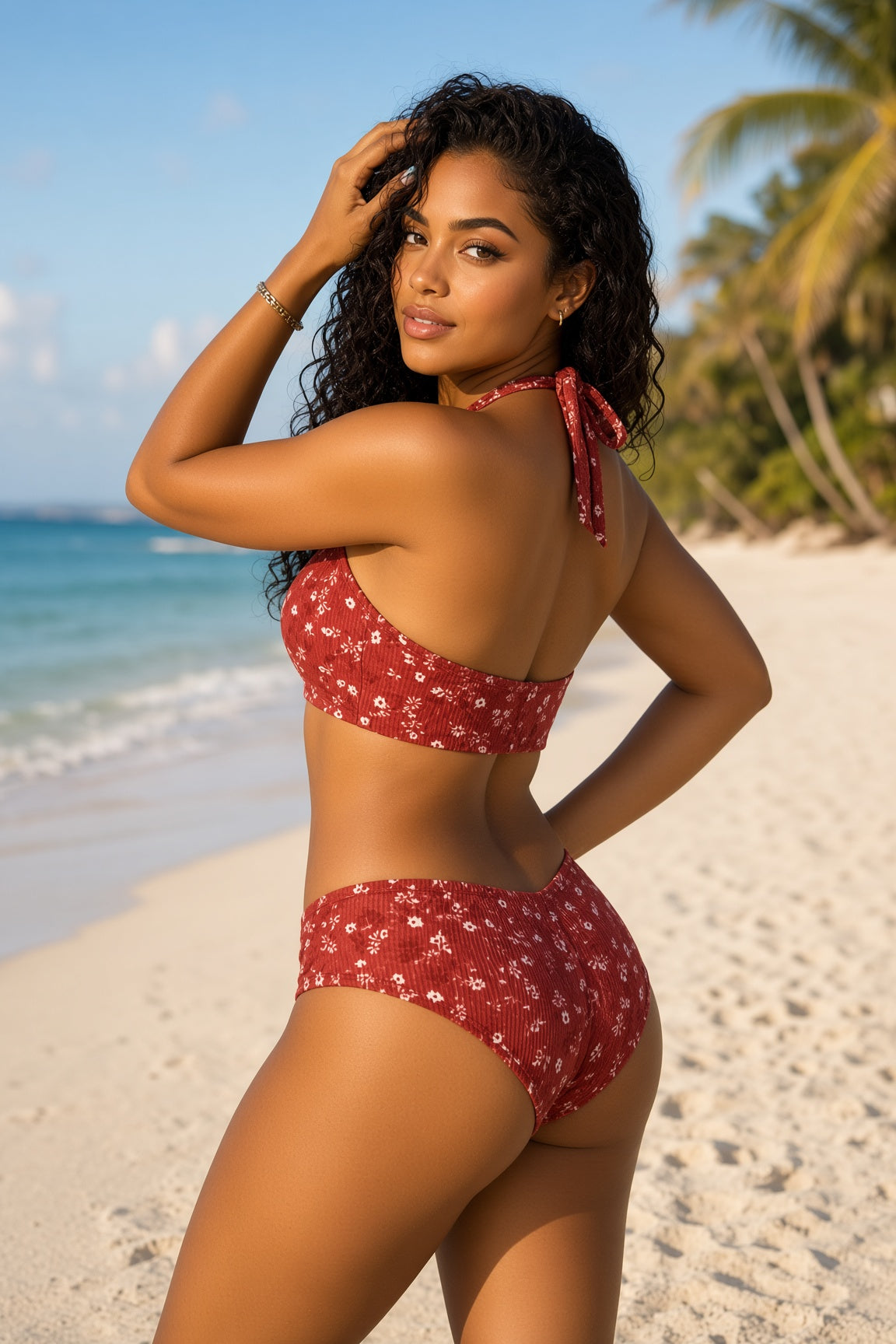 Ruby Ribbed Cupid Bikini Swimsuit